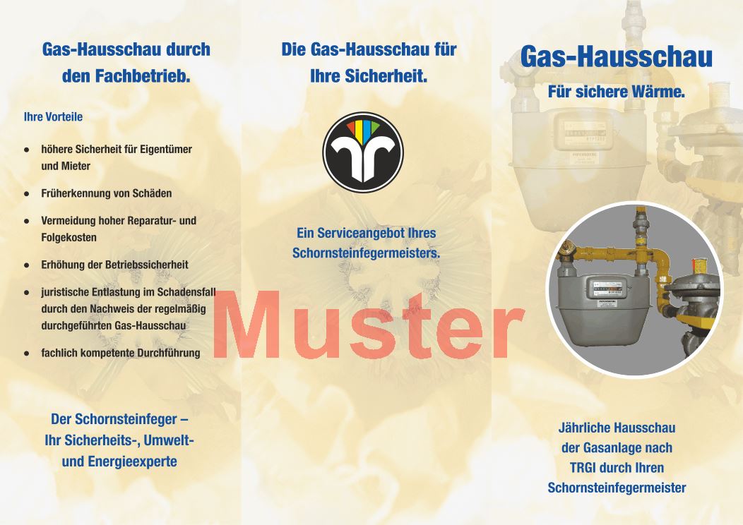 Flyer Gashausschau mit Dienstleistungsmarke 250 St.