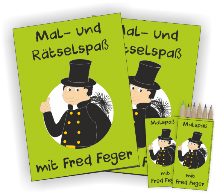 Mal- und Rätselheft Set inkl. 6er Set Buntstifte, DinA5, 20 Seiten, 25 Stück